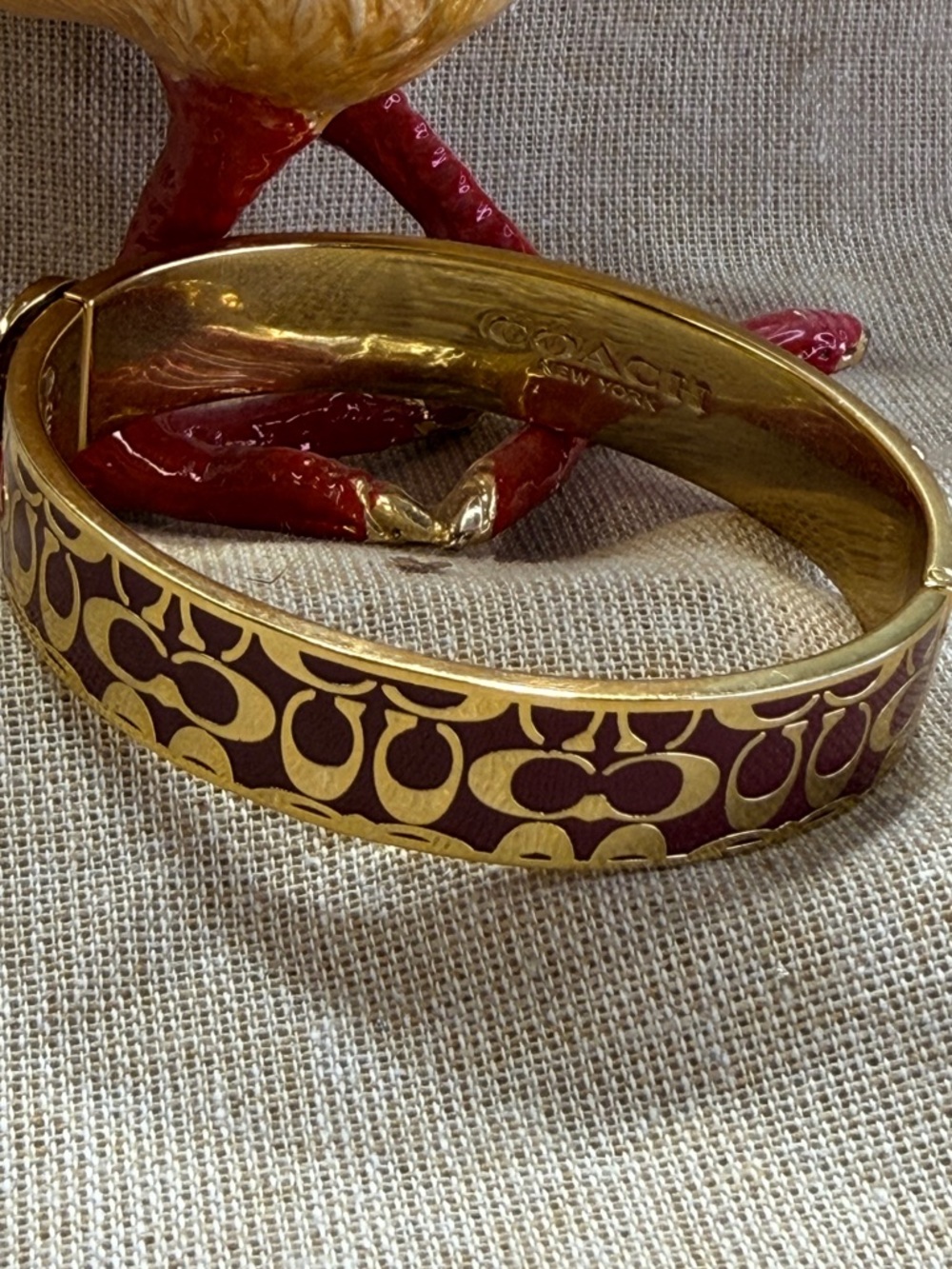 Coach Legacy Signature C Hinged Bangle Bracelet - Picture 3 of 3